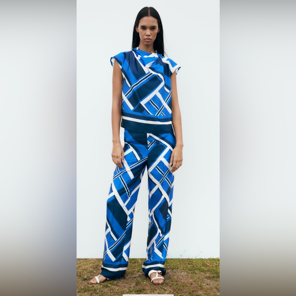 Geometric Print Pants Suit From Zara #Unworn W Tag